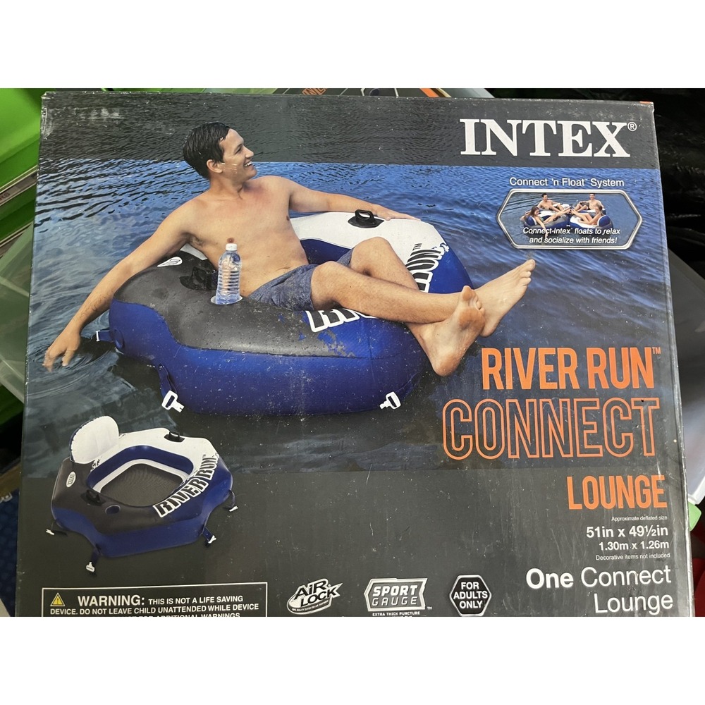 Intex River Run Connect Lounge Inflatable Floating Water Tube Lake Life Boating